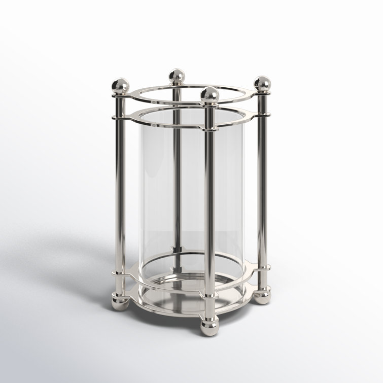 Lauren Silver Glass Hurricane Candle Holder Vase