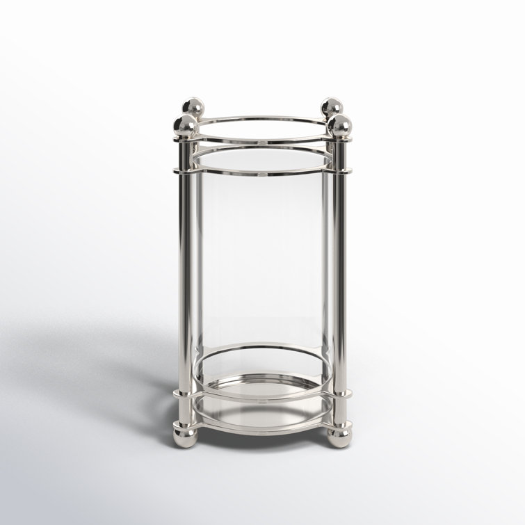 Lauren Silver Glass Hurricane Candle Holder Vase