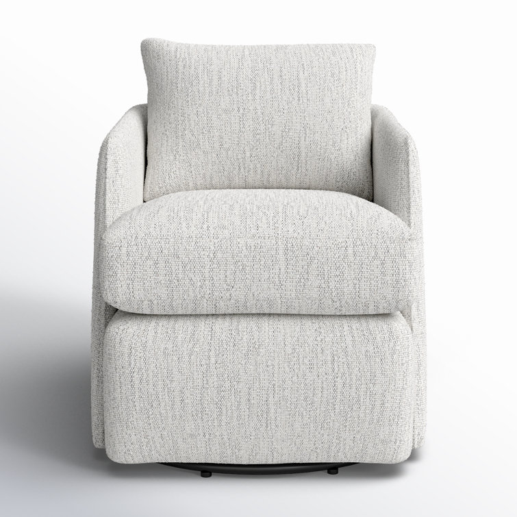 Merino Cotton Swivel Barrel Chair with Feather Cushion