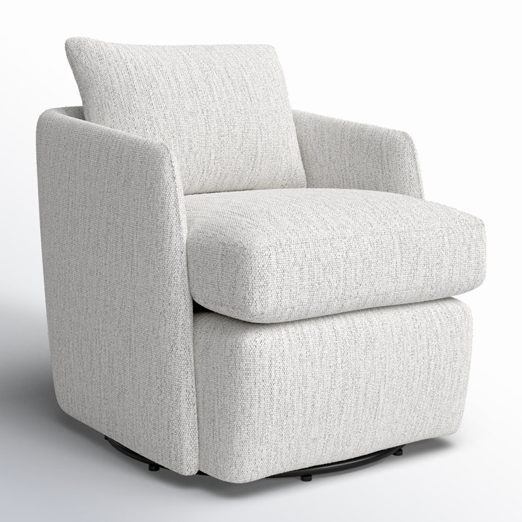 Merino Cotton Swivel Barrel Chair with Feather Cushion