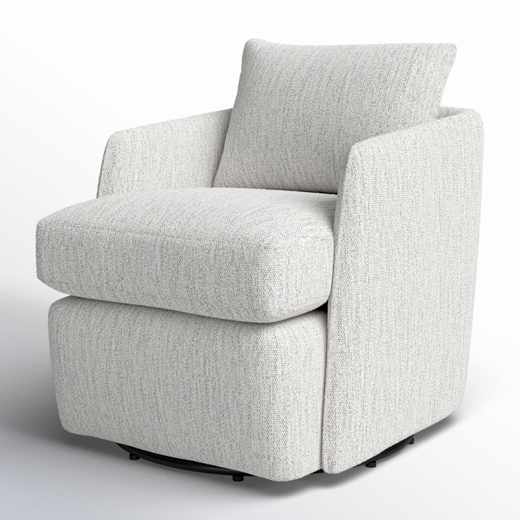 Merino Cotton Swivel Barrel Chair with Feather Cushion