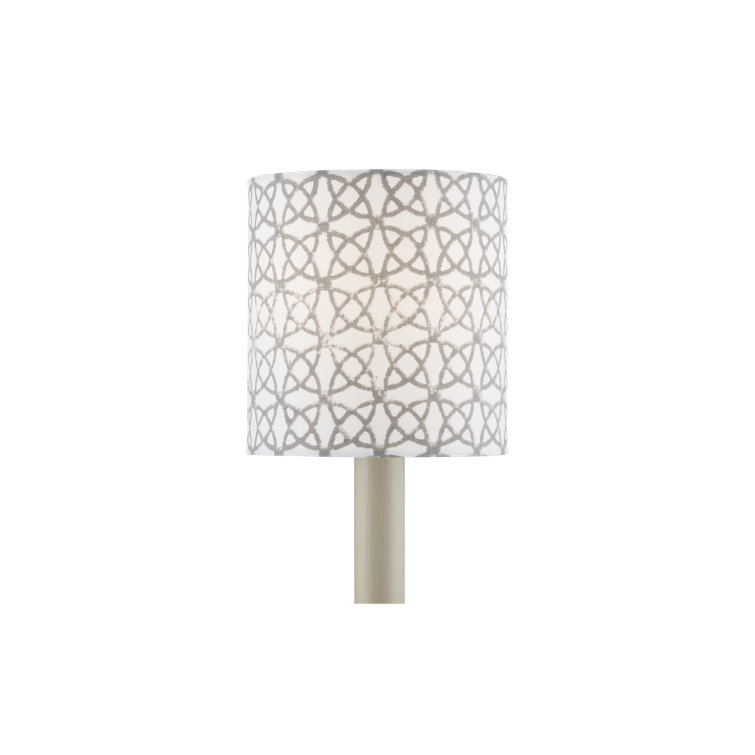 Gray and White Cotton Drum Chandelier Shade