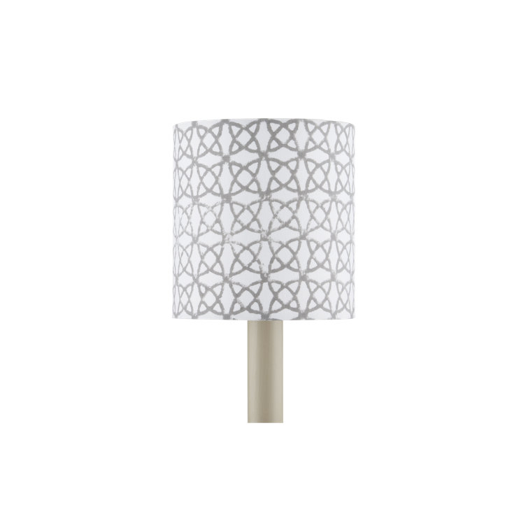 Gray and White Cotton Drum Chandelier Shade