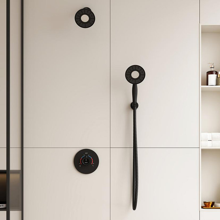 Matte Black Dual-Function Wall Mounted Shower System