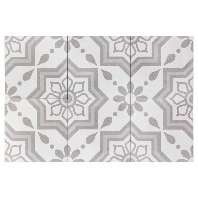Cabello 9" x 9" Gray Matte Porcelain Tile