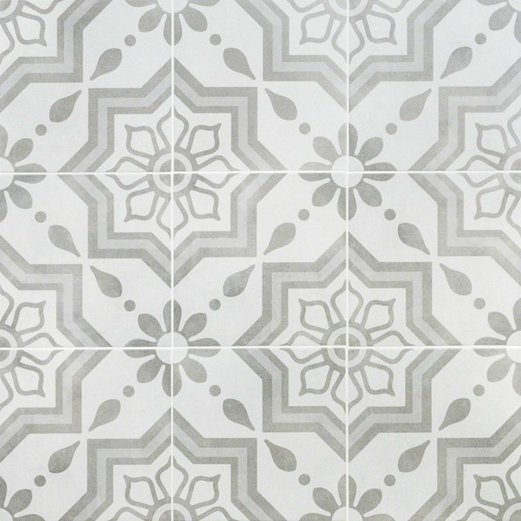 Cabello 9" x 9" Gray Matte Porcelain Tile