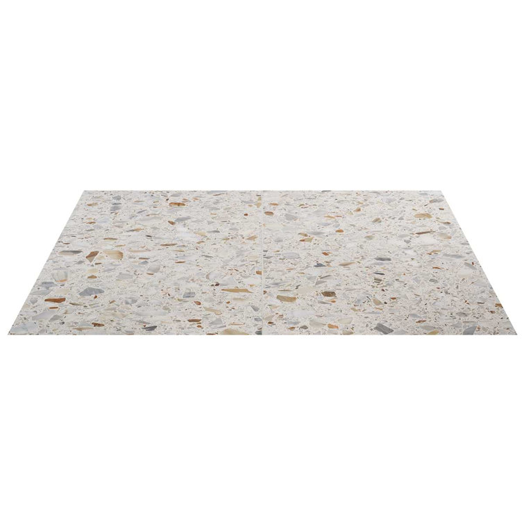 Calacatta White/Cream Large Format Honed Terrazzo Floor and Wall Tile