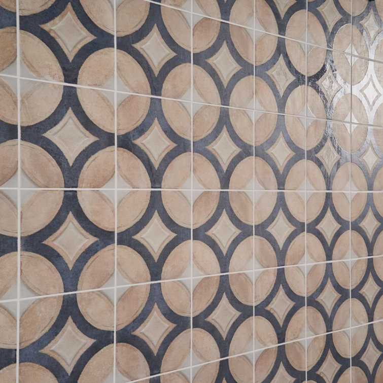 Circles Crema Matte Porcelain 8x8 Floor and Wall Tile