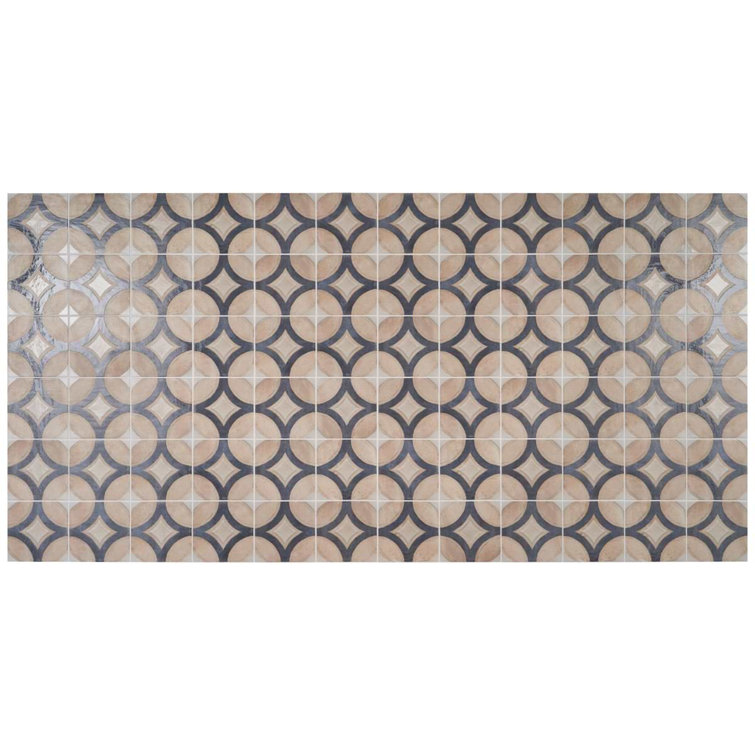 Circles Crema Matte Porcelain 8x8 Floor and Wall Tile