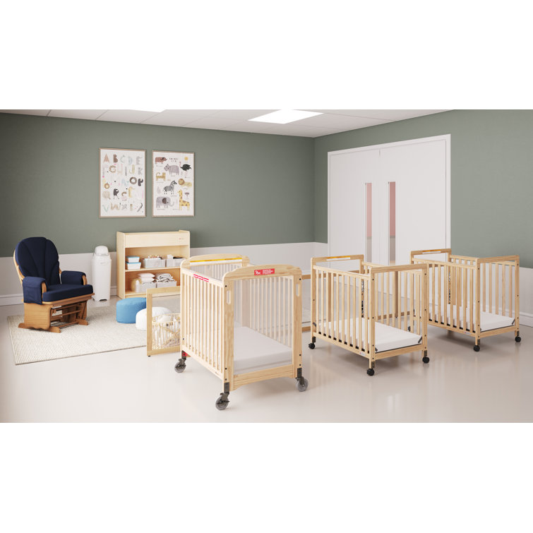 Natural Wood Changing Table with Adjustable Safety Strap and Storage Shelves