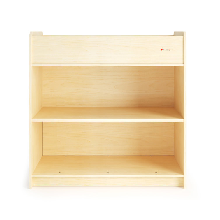Natural Wood Changing Table with Adjustable Safety Strap and Storage Shelves
