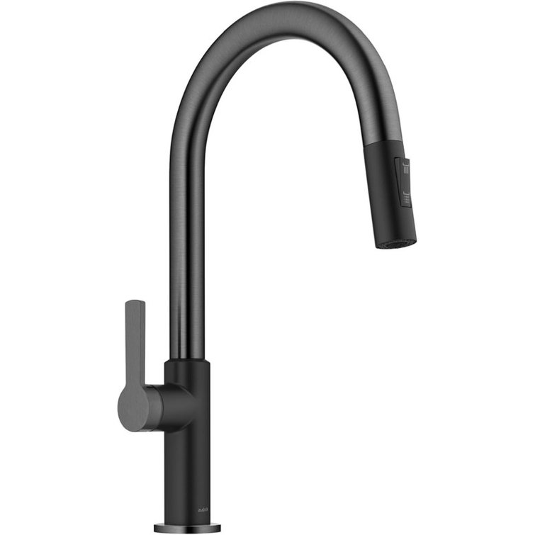Matte Black Stainless Steel Pull-Down Kitchen Faucet with Spray