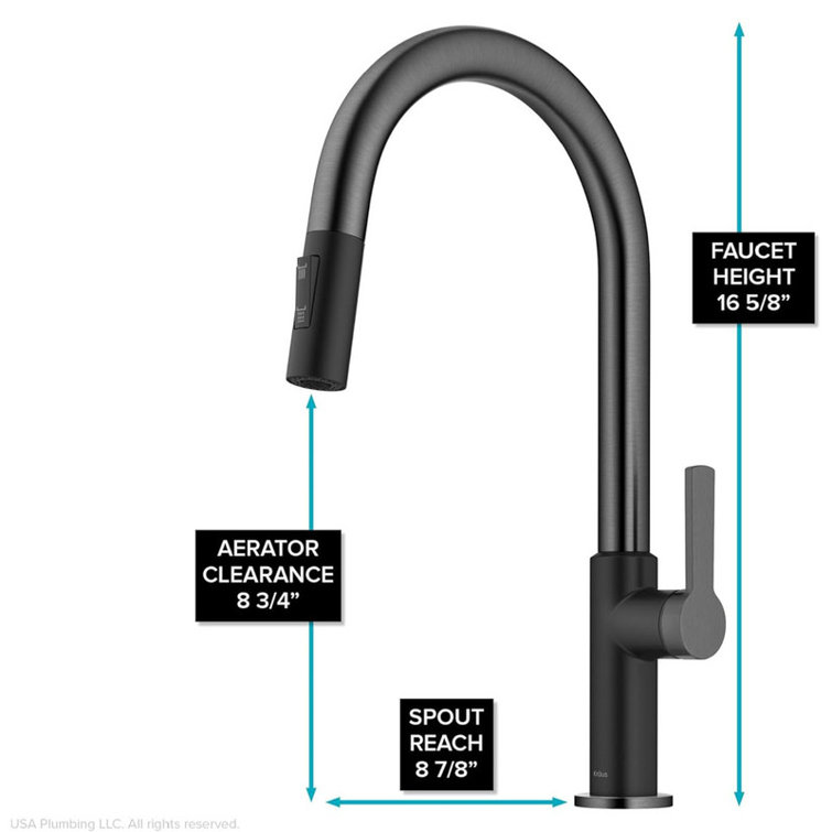 Matte Black Stainless Steel Pull-Down Kitchen Faucet with Spray