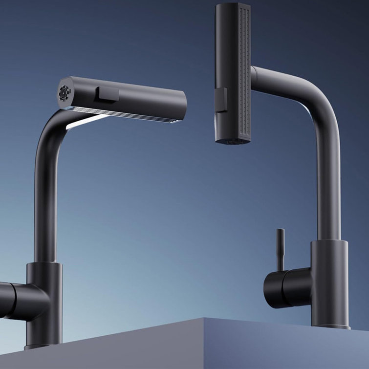 Matte Black Stainless Steel Pull Down Kitchen Faucet