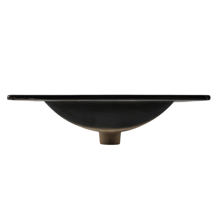 24" Black Marble Effect Ceramic Single Sink Vanity Top