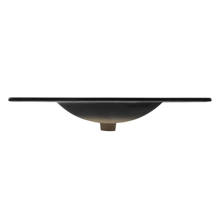 Ancillary 36" Black Marble Ceramic Rectangular Single Sink Vanity Top