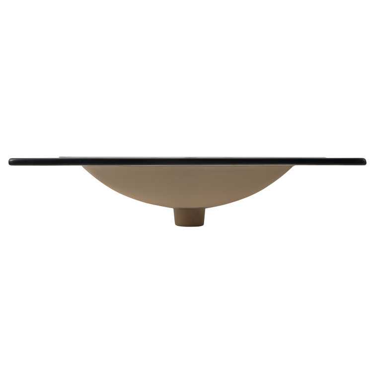 Ancillary 30" Black Ceramic Rectangular Single Sink Vanity Top