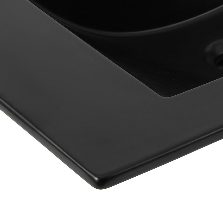 Ancillary 30" Black Ceramic Rectangular Single Sink Vanity Top