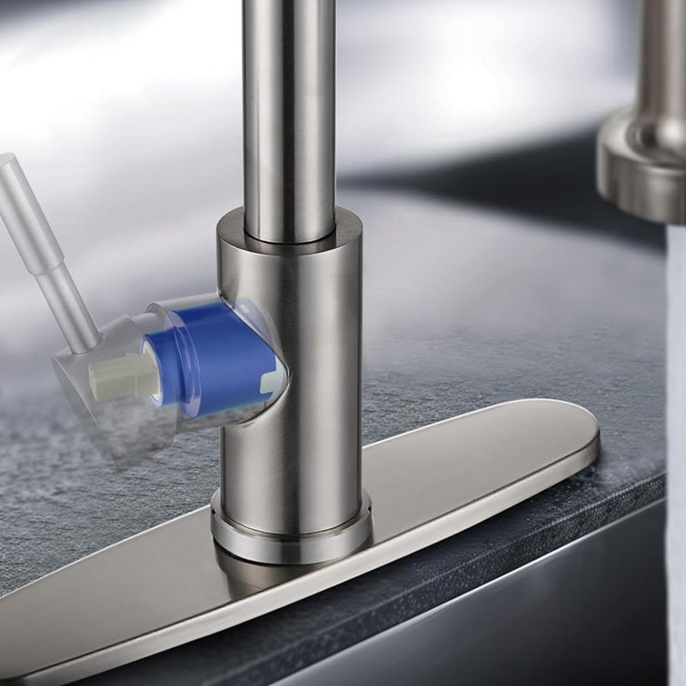Brushed Nickel Single Handle Pull Down Kitchen Faucet with Spray