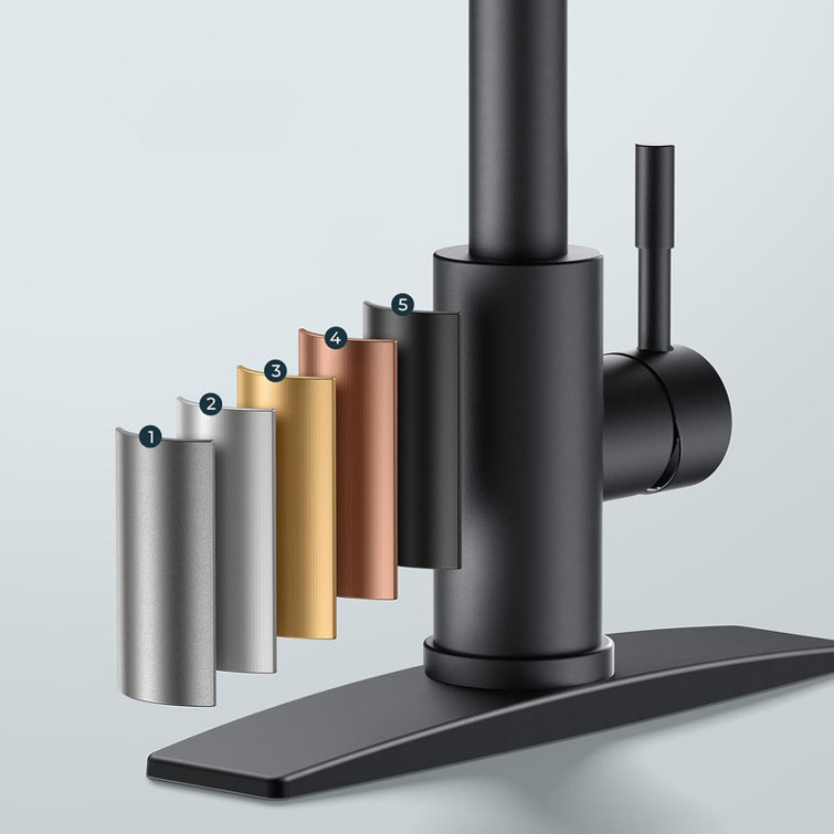 Matte Black Stainless Steel Single Handle Pull Down Kitchen Faucet