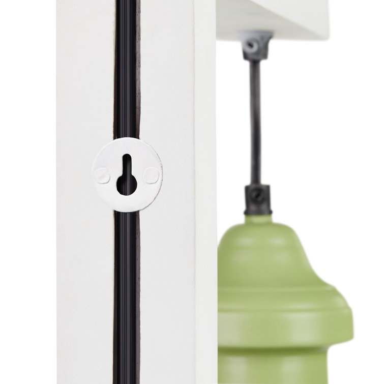 Green and White Industrial Plug-In Wall Sconce with Metal Dome Shade