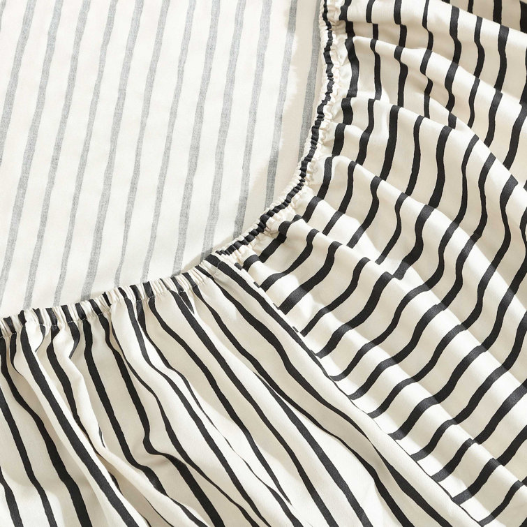 Navy and White Organic Cotton Queen Sheet Set