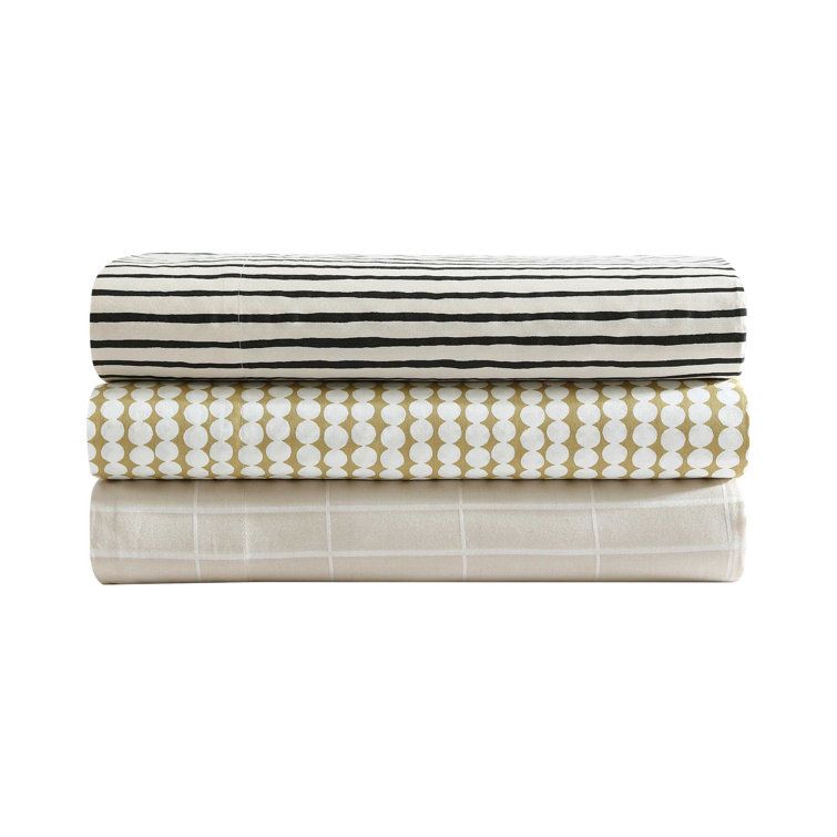 Navy and White Organic Cotton Queen Sheet Set