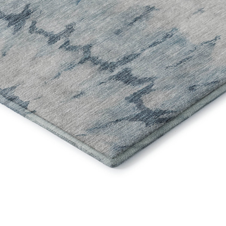 Red Synthetic Washable Rectangular 5' x 7' Rug