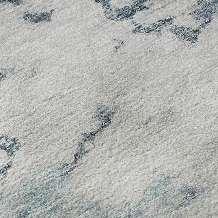 Red Synthetic Washable Rectangular 5' x 7' Rug