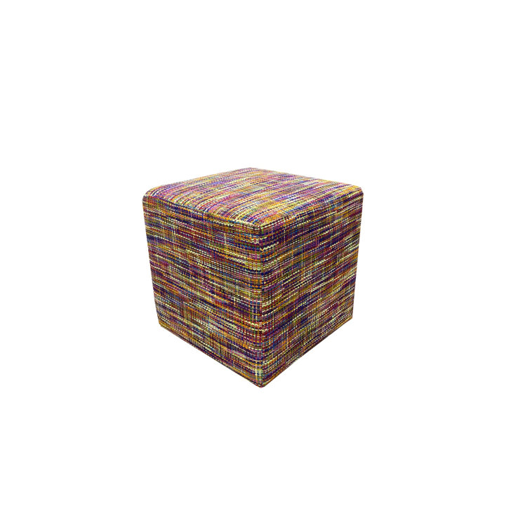 Multicolor Fabric Swivel Cube Ottoman with LiveSmart Protection