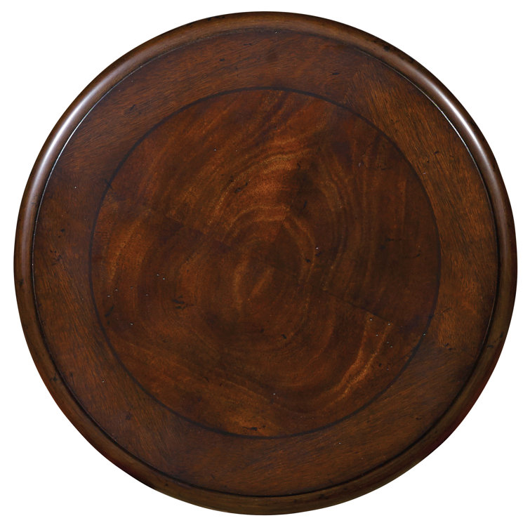 Leesburg Round Brown Wood Traditional End Table