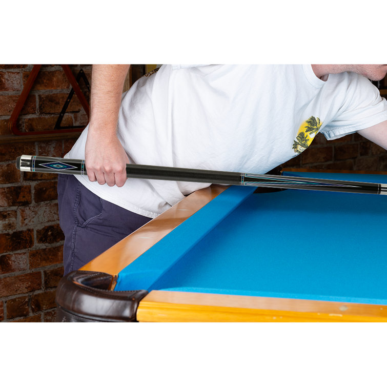 59'' Black and Teal Maple Pool Cue with 13mm Tip