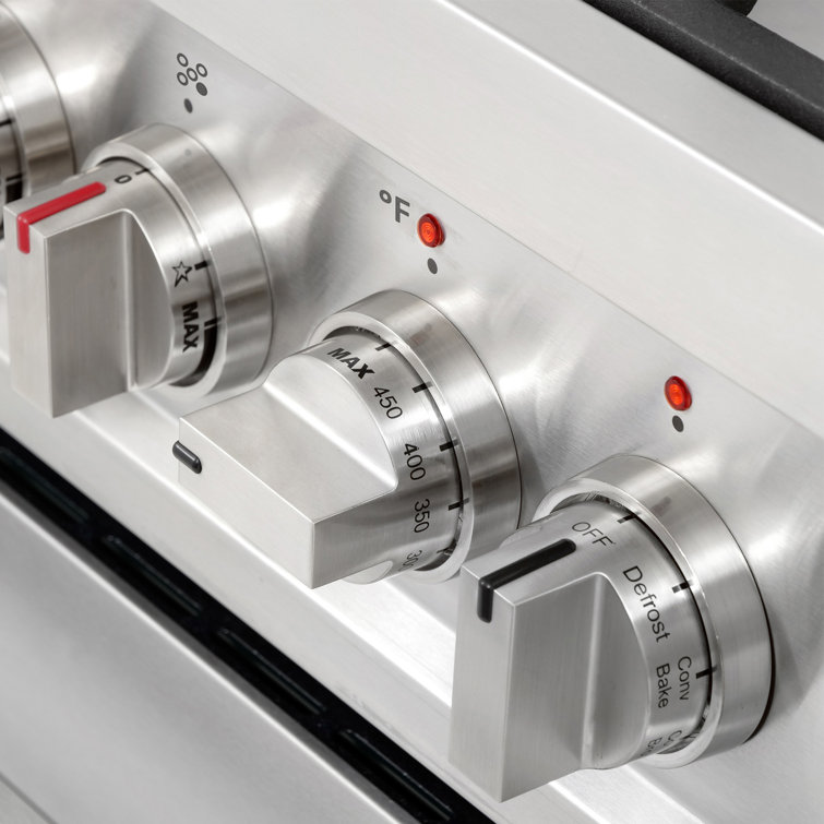 36-Inch Stainless Steel Dual Fuel Convection Range with 5 Burners