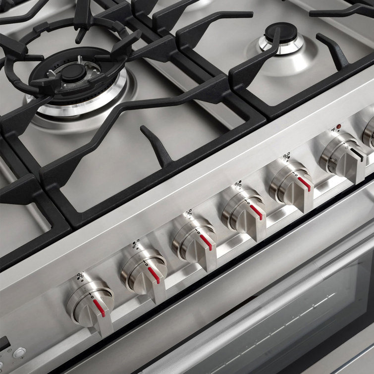 36-Inch Stainless Steel Dual Fuel Convection Range with 5 Burners