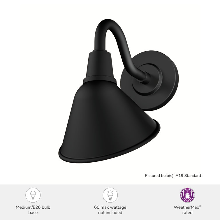 Cassius Matte Black Outdoor Metal Wall Sconce