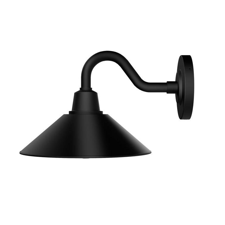 Matte Black Modern Metal Outdoor Wall Light