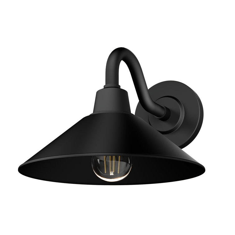Matte Black Modern Metal Outdoor Wall Light