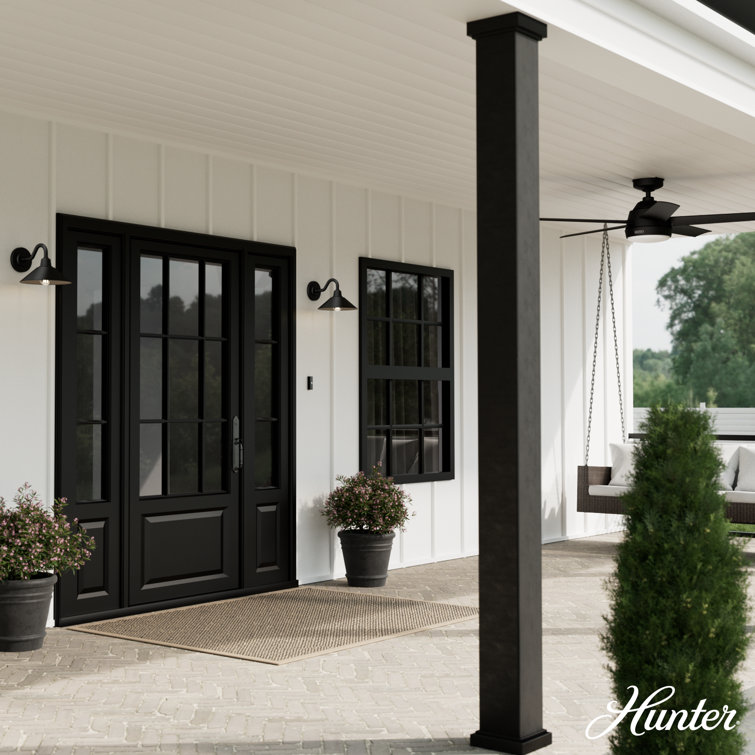 Matte Black Modern Metal Outdoor Wall Light