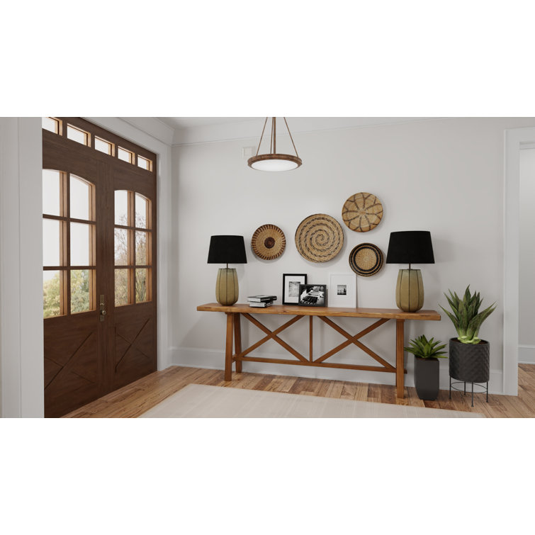 Transitional Berlin 93'' Brown Wood Metal Glass Console Table with Storage