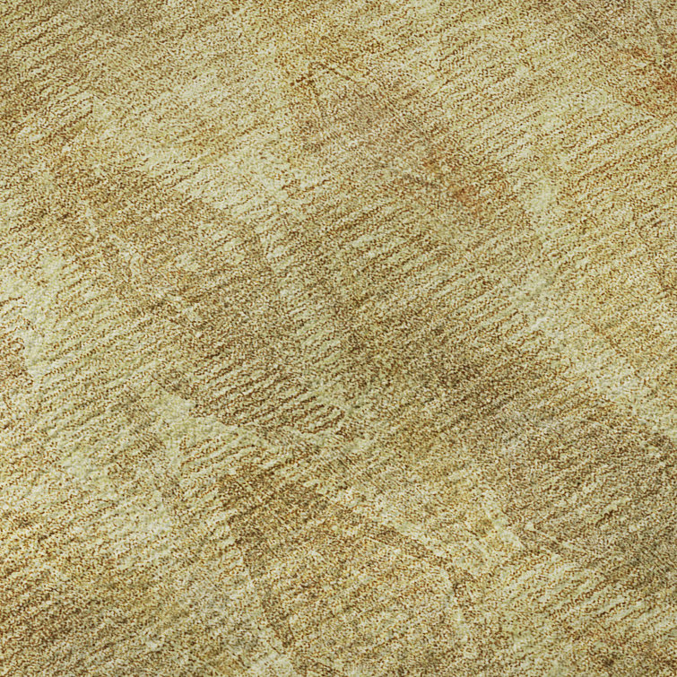 Red Diamond Pattern Washable Synthetic 5' x 7' Rug