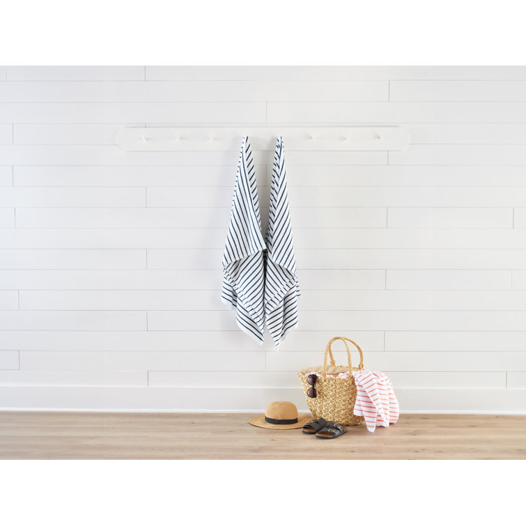Navy and White Striped Cotton Cabana Beach Towels - 2 Pack