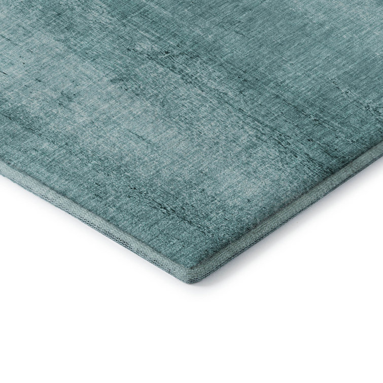 Red Rectangular Synthetic Washable Easy Care Rug 46" x 30"