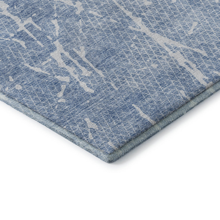 Red 5' x 7' Washable Synthetic Rectangular Rug