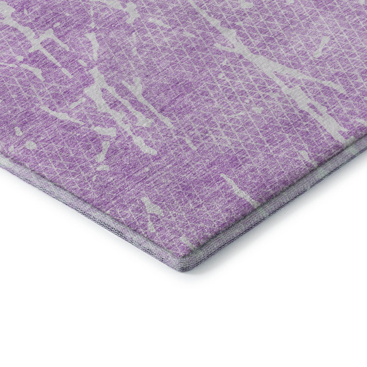 Red Rectangular Washable Synthetic Rug, 46" x 30"