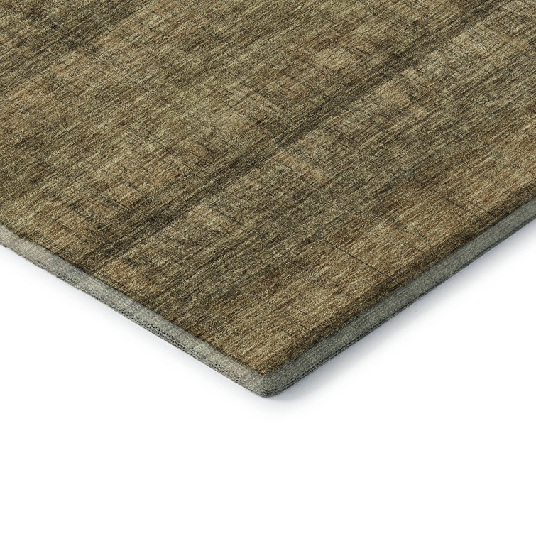 Red and Brown 8' x 10' Synthetic Stripe Rug