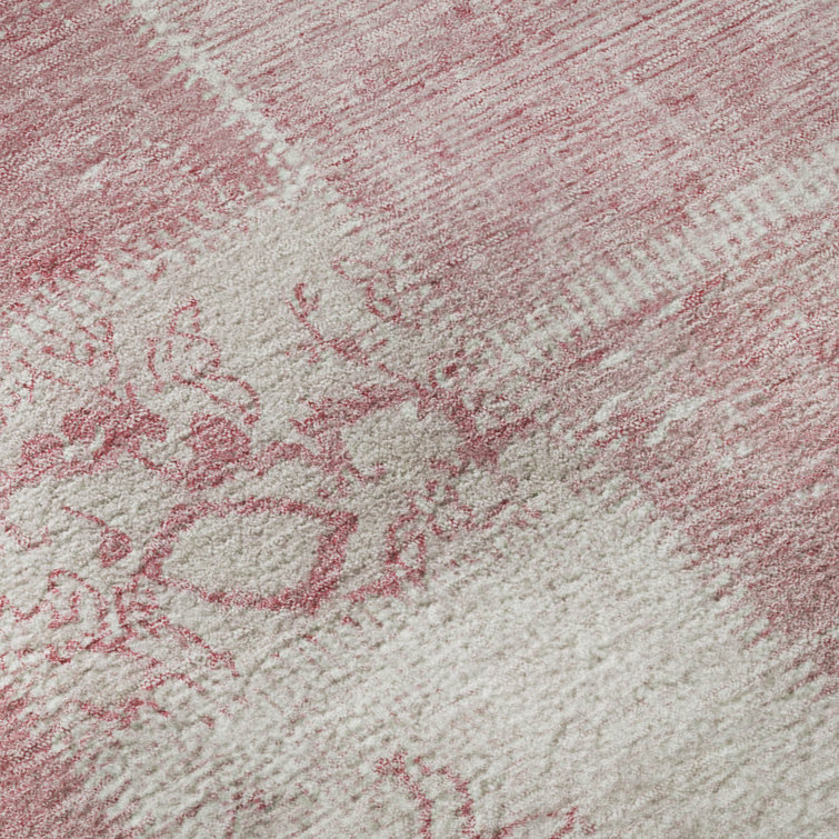 Handmade Red Synthetic Rectangular 5' x 7' Washable Rug