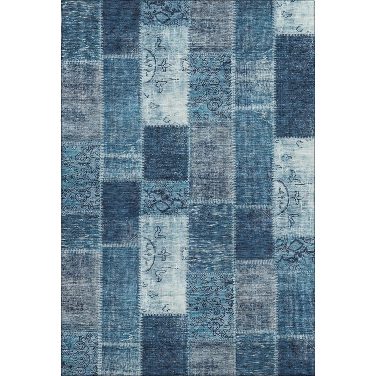 Handmade Red Rectangular Non-slip Synthetic Rug 46" x 30"