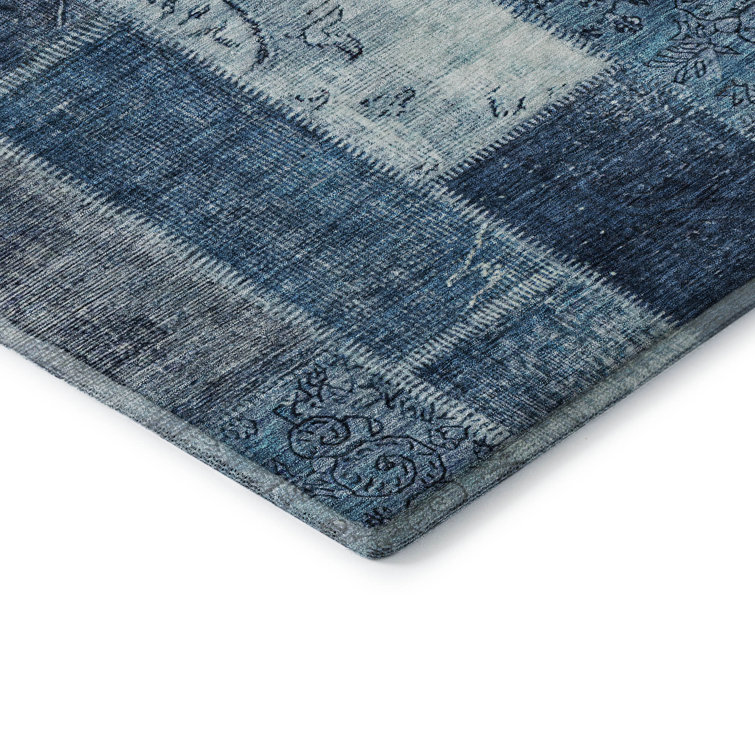 Handmade Red Rectangular Non-slip Synthetic Rug 46" x 30"