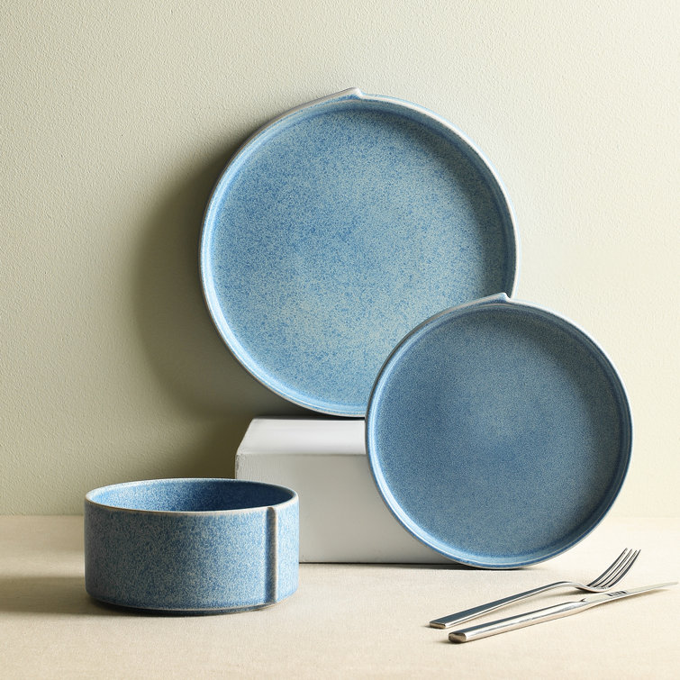 Bao Blue Ceramic 12-Piece Dinnerware Set for Four