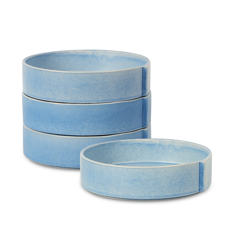 Bao Blue Ceramic Modern 4-Piece Pasta Bowl Set